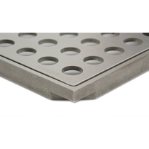 EMPERVIOUS 4" DRAIN GRATE AND FRAME - BRUSHED STAINLESS